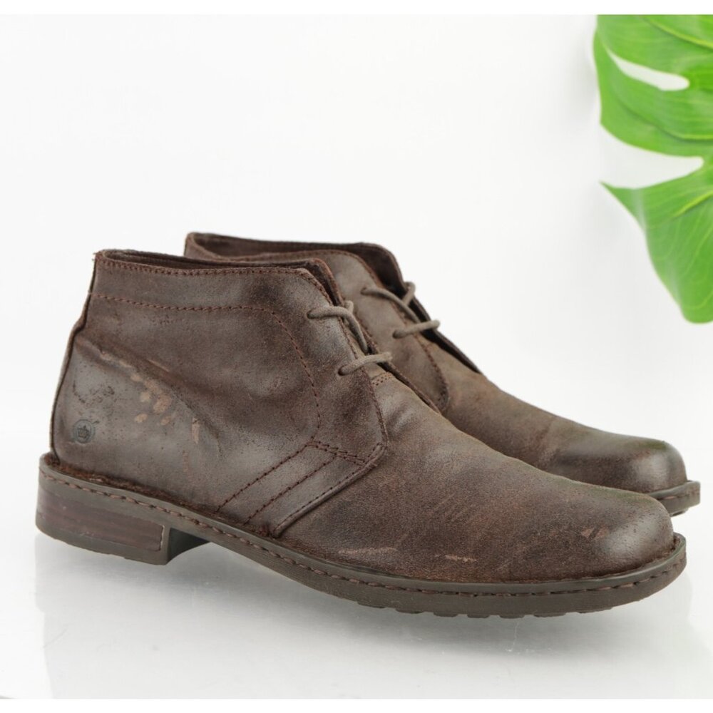 Born Mens Harrison Boot Size 11 M Brown Distressed Leather Lace Up Casual Chukka